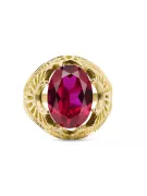 Пръстен Рубин 14K жълто злато Винтидж vrc003y